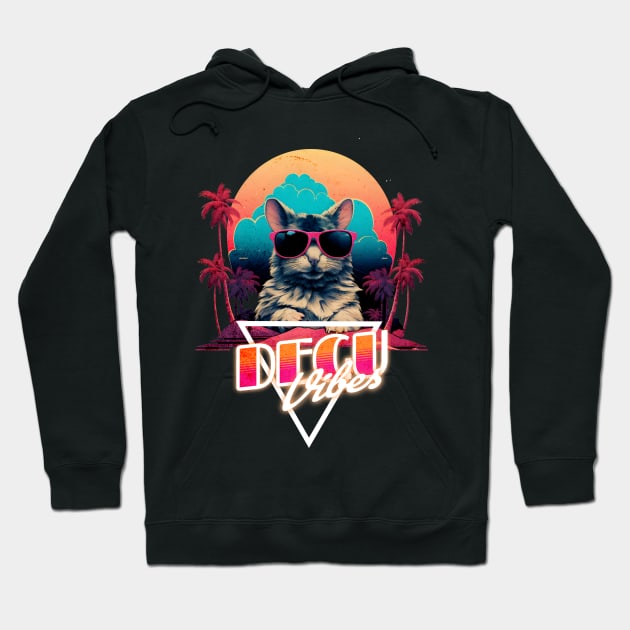 Retro Wave Degu Miami Vibes Hoodie by Miami Neon Designs